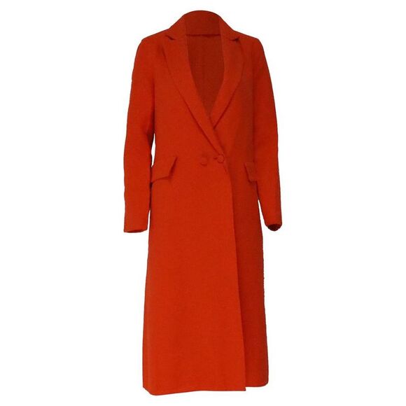 Oscar De La Renta Vintage Jackets & Blazers - Pre Loved Oscar De La Renta Vintage Double Breasted Long Coat Women orange